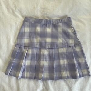 H&M Girls Size 16 Purple Plaid Pleated Skirt